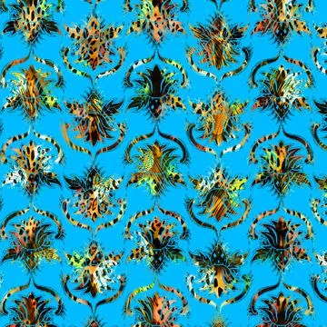 Textile digital fabric print patterns Stock Illustration