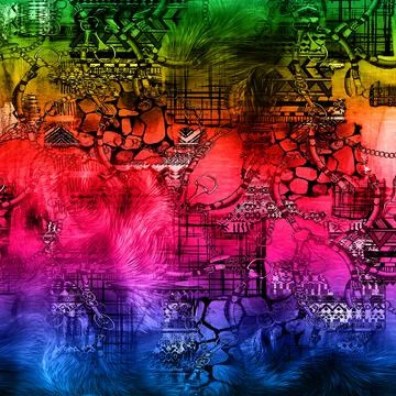 Textile digital fabric print patterns Illustrazione stock