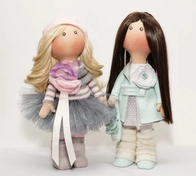 Textile dolls handmade Stock Photos