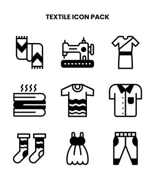 Textile DuoTone Scalable Icons Pack Stock Illustration