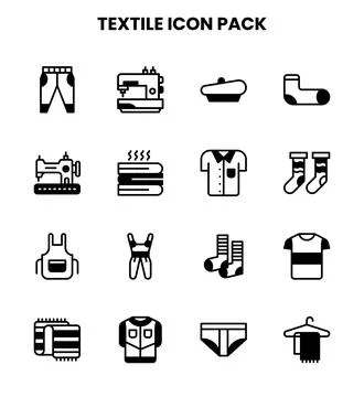 Textile DuoTone UI Icons Pack Stock Illustration