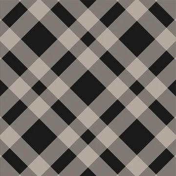 Textile fabric check pattern in black, gray and beige colors Stock Illustration