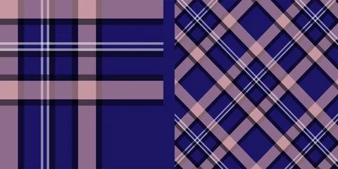 Textile fabric check patterns on white background, nobody Stock Illustration