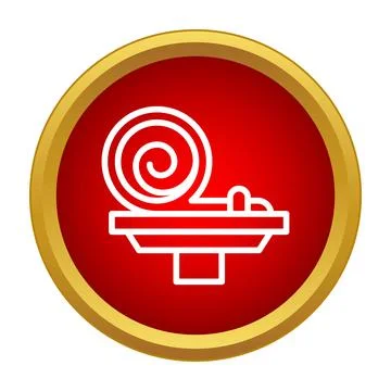 Textile fabric material roll production manufacturing industry icon Stockillustratie