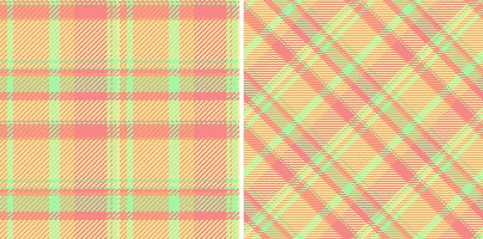 Textile fabric pattern of seamless vector texture with a tartan check plaid.. 스톡 일러스트