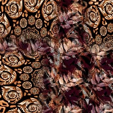 Textile Fabric Print Pattern, Cushion Designs, Dress Pattern Design, Leopard, Ca Stock Illustration