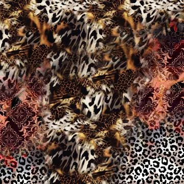 Textile Fabric Print Pattern, Cushion Designs, Dress Pattern Design, Leopard, Ca Stock Illustration