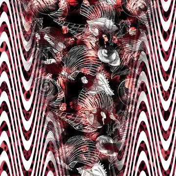 Textile fabric printing patterns, Digital fabric printing designs Illustrazione stock