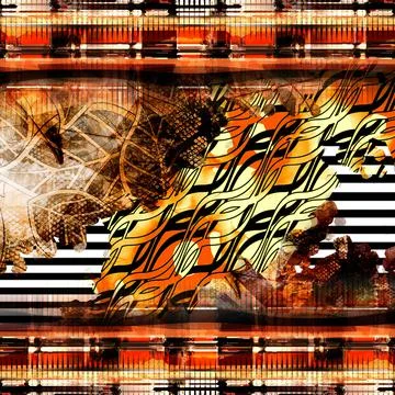 Textile fabric printing patterns, Digital fabric printing designs Stock Illustration