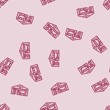 Textile factory industry line vector seamless pattern Stock Illustration