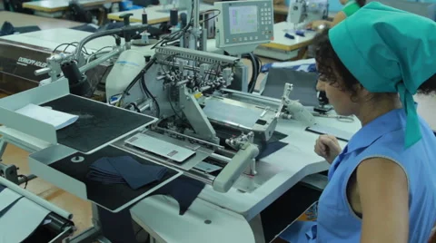 Textile factory machinists Stock Footage 62522859