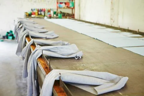 Textile factory Fotos Stock