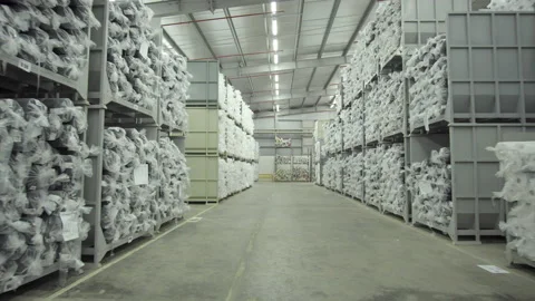 Textile factory - storage Stock Footage 145670640
