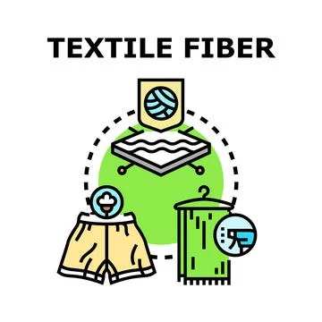 Textile fiber technology and fabric creation process Stock Illustration