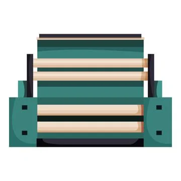 Textile finishing machine processing fabric in a modern factory Stock Illustration