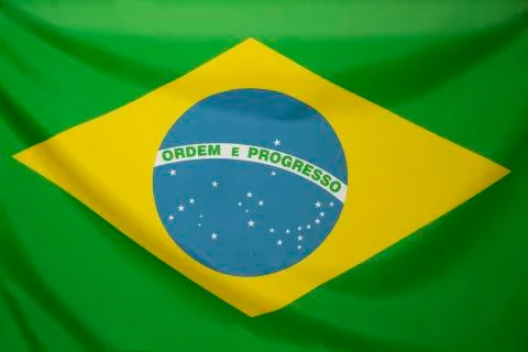 Textile flag of Brazil Foto stock