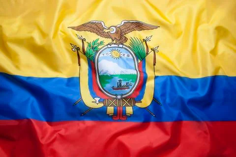 Textile flag of Ecuador Stock Photos