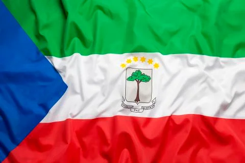 Textile flag of Equatorial Guinea Stock Photos