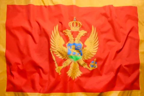 Textile flag of Montenegro Stock Photos
