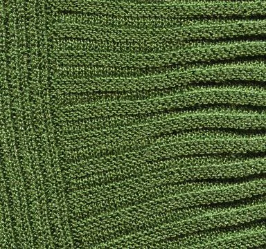 Textile green material with wicker pattern close up Stock Photos