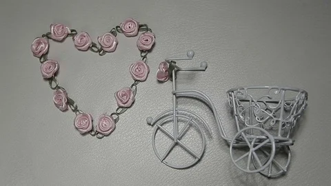 Textile heart bicycle leather background hd footage Stock Footage 123784352