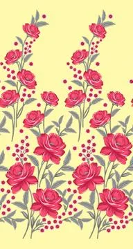 Textile indian floral border design background Stock Illustration