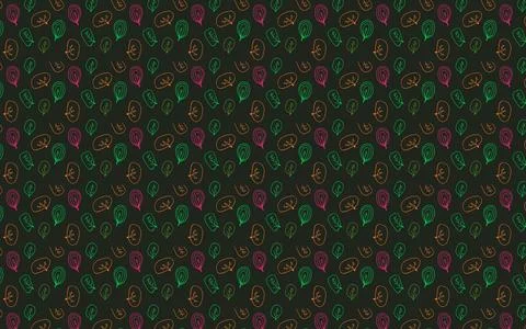 Textile Leaves Pattern (Outline) Stock Illustration