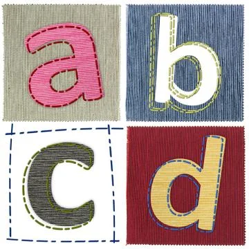 Textile letters collection Illustrazione stock