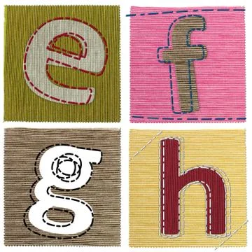 Textile letters collection Foto stock