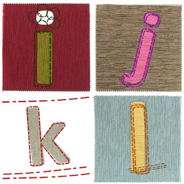 Textile letters collection Stock Photos