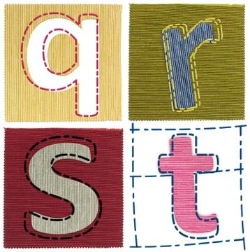 Textile letters collection Stock Photos