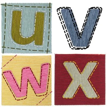 Textile letters collection Foto stock