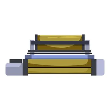 Textile machine processing fabric roll in textile industry Stock Illustration