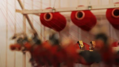 Textile Machinery Close-up Stock Footage 294839564