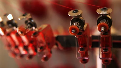 Textile Machinery Close-up Stock Footage 294839744