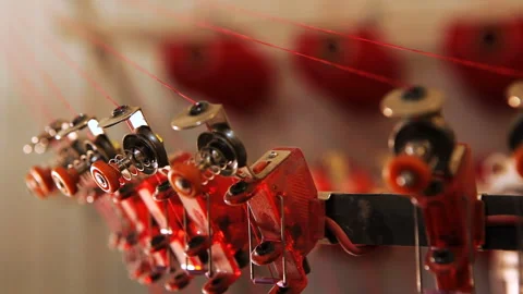 Textile Machinery Close-up Stock Footage 294839834