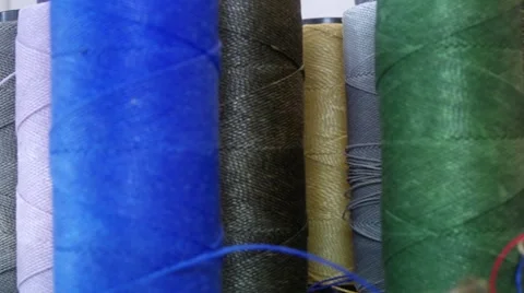 Textile Macrame Cords Materials, Dolly Shot Stock Footage 65480418