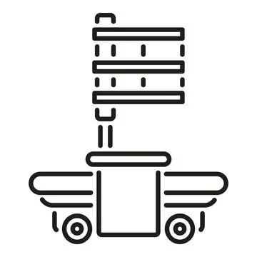 Textile manufacturing machine processing fabric line icon Stock Illustration