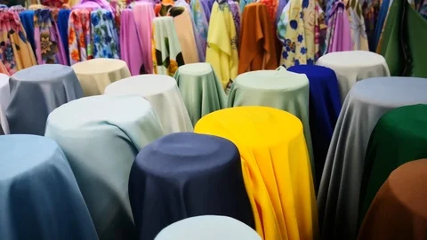 Textile market. Video stock 105022961