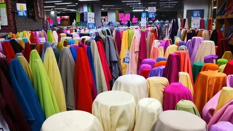 Textile market Video stock 105022979