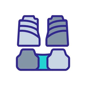 Textile mats with rubber foot inserts icon vector outline illustration Stock Illustration
