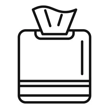 Textile napkin icon outline vector. Fabric towel Stock Illustration