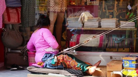 Textile Nepal (1) Stock Footage 317845672