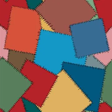 Textile patches seamless pattern Ilustración de archivo