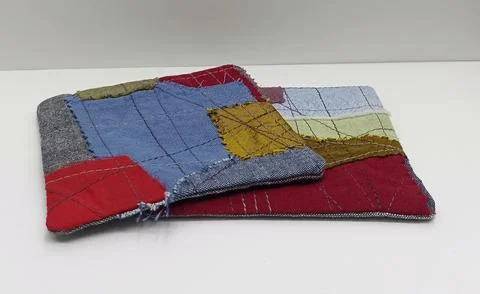 Textile patchwork coasters handmade Stock Photos