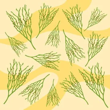 Textile Pattern Algae Stock Illustration