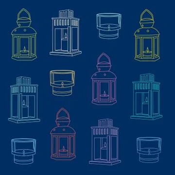 Textile Pattern Candle Stock Illustration