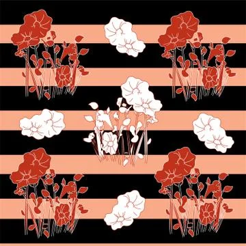 Textile Pattern Flower Rhyme Stock Illustration