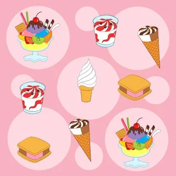 Textile Pattern Ice Cream Stock Illustration