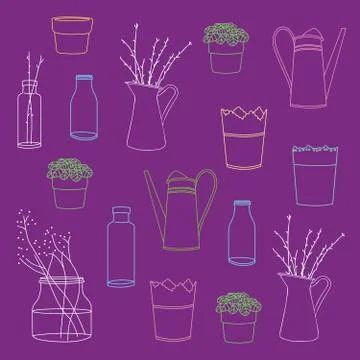 Textile Pattern Vase Stock Illustration